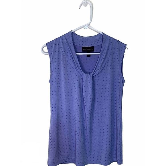 Dana Buchman Top Periwinkle Polka Dot Tank Small - Picture 1 of 6